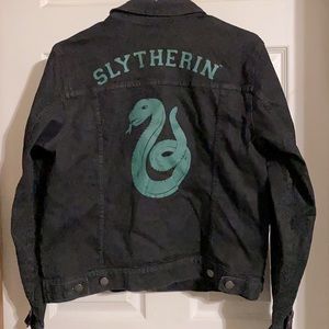 Size Medium Slytherin black denim jacket